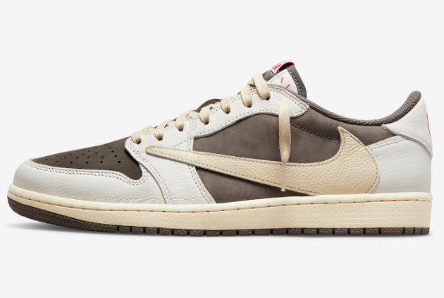 2022 New Travis Scott x Air Jordan 1 Low OG “Reverse Mocha” Sail/University Red-Ridgerock DM7866-162